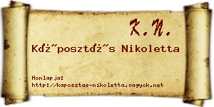 Káposztás Nikoletta névjegykártya